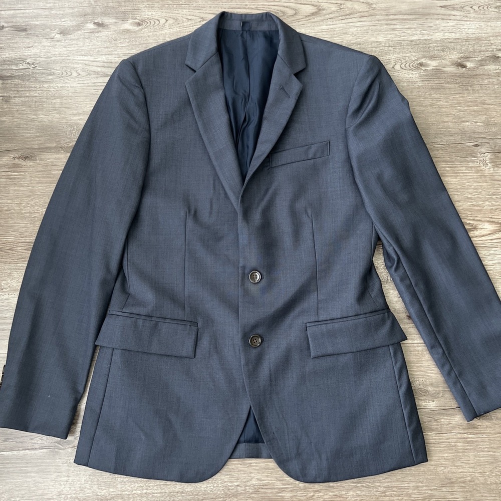 J.Crew 100% Wool Thompson Blazer Mens 36S Navy 2-Button Suit Jacket Sport Coat